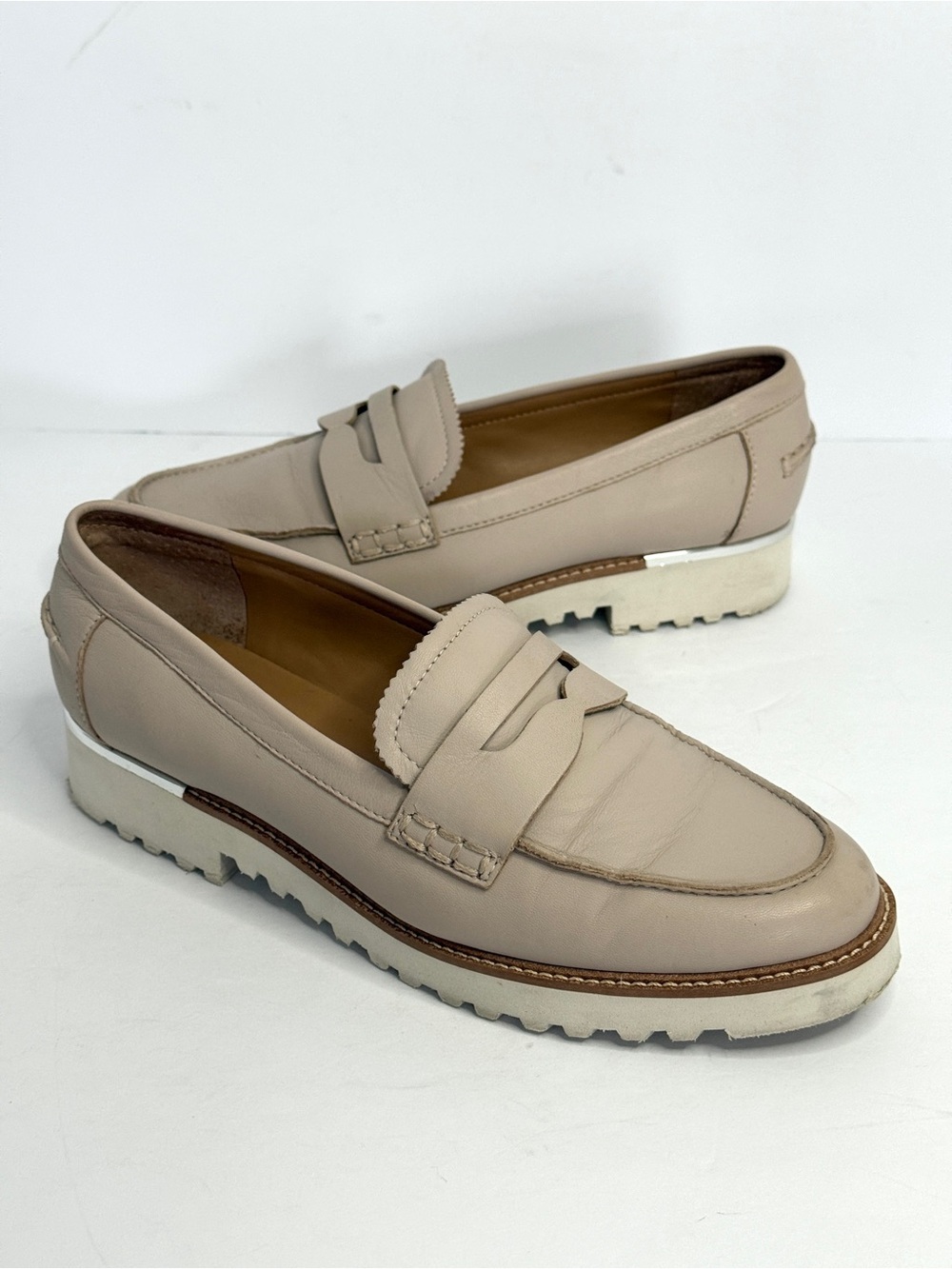 Franco Sarto Cedra Loafers Chunky White Lug Sole Size 8M